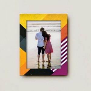 Yellow And Orange Printed MDF Wall Wooden Photo Frame