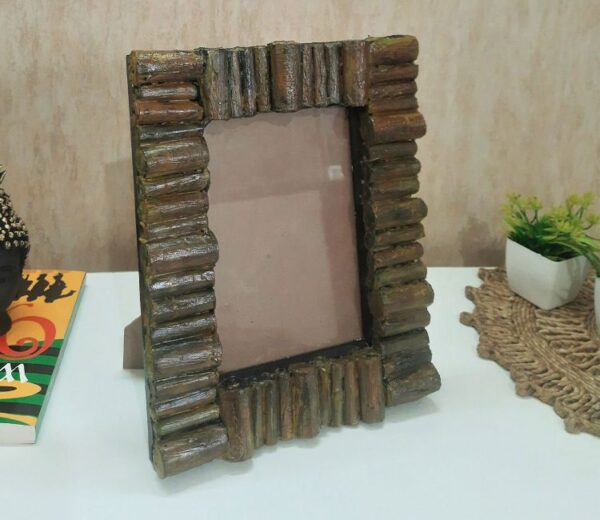 Brown Corrugated Paper Blocks Tiling Handmade Art Table Photo Frame