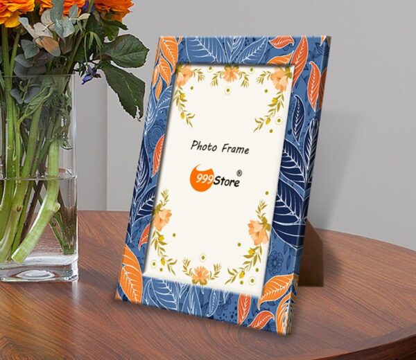 Blue And Orange Printed Photo Frame