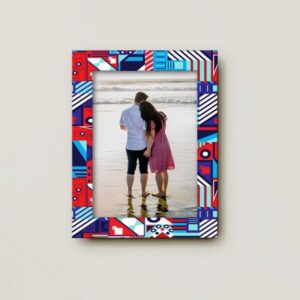 Red And Blue Printed MDF Wall Decorative Photo Frame