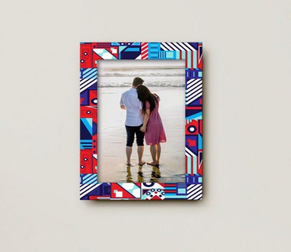 Red And Blue Printed MDF Wall Decorative Photo Frame