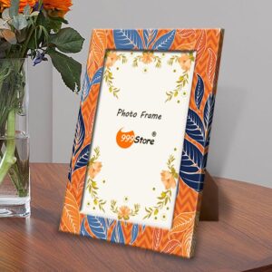 Orange And Blue Printed MDF Wall Wooden Decorative Photo Frame