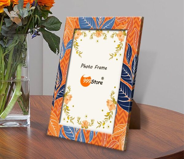 Orange And Blue Printed MDF Wall Wooden Decorative Photo Frame