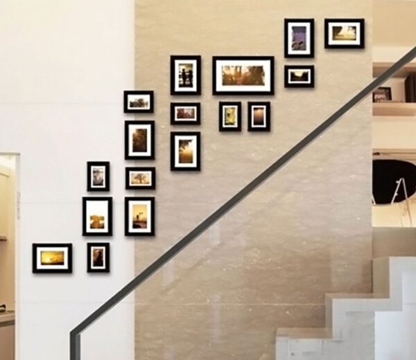 Avan Black Wall Photo Frame - Set of 17