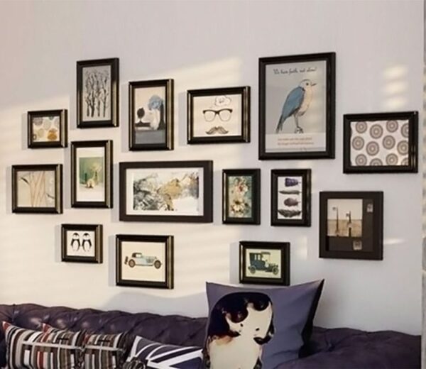 Ark Black Premium Wall Photo Frame - Set of 15