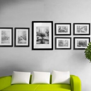 Solava Black Premium Wall Photo Frame - Set of 7