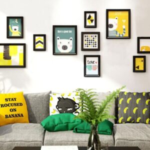 Manu Black Premium Wall Photo Frame - Set of 10