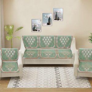 Nidha Sofa Cover (Green) - Set of Six