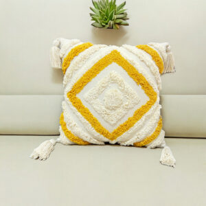 Kasper Chroma Tufted Cushion Cover - Yellow