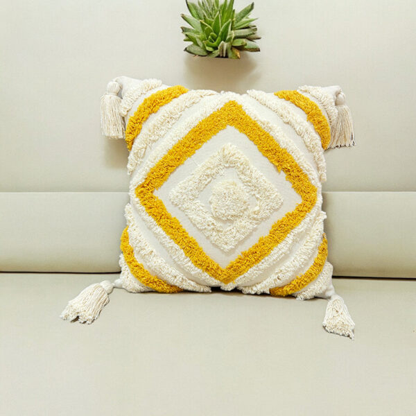 Kasper Chroma Tufted Cushion Cover - Yellow