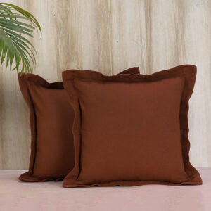 Tona Printed Cushion Cover (Brown) - Set of Two