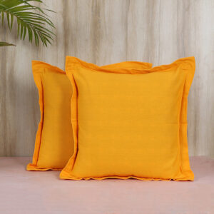 Tona Printed Cushion Cover (Yellow) - Set of Two