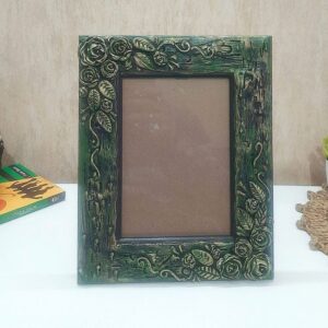 Green Rustic Marble Dust Art Hand Work Table and Wall Hanging Photo Frame