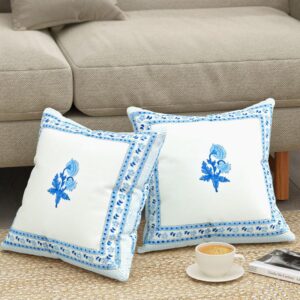 Parijat Pulse Jaipuri Block Print Cushion Cover - Set Of Two