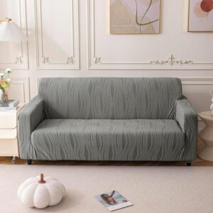 Velvet Night Solid Sofa Cover - Dark Grey