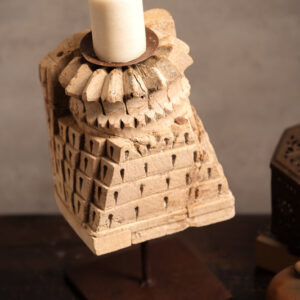 Vintage Handcarved Wooden Candle Stand