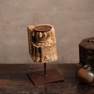 Vintage Handcarved Wooden Candle Stand