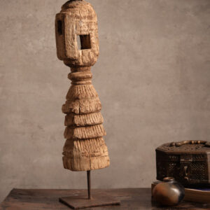 Vintage Handcarved Wooden Candle Stand