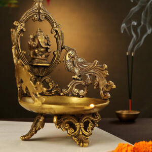 Brass Amba with wooden stand (Medium)