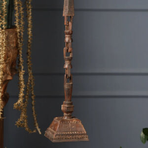 Wooden Vintage Panel with Krishna