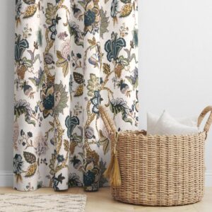 Mivaana Floral Curtain - Creamy Blue