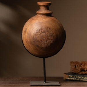 Antique Clay Pot with Iron Stand