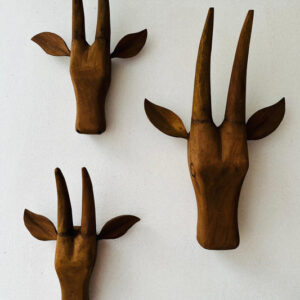Antique Cow Head Wall Decor ( Set of 3 )