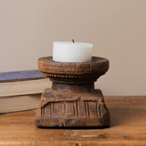 Vintage Handcarved Wooden Candle stand