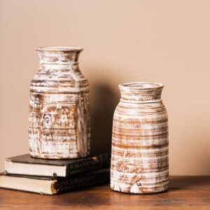Antique Wooden Brown Pot