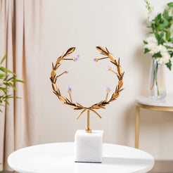 Laurel Wreath Showpiece With Agate Stones Gold