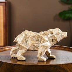Geometric Bear Showpiece Gold