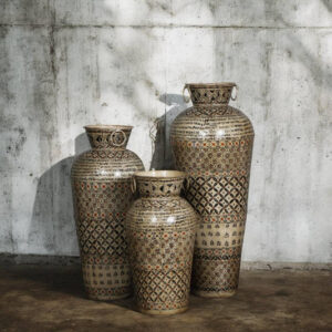Eterna Handpainted Iron Pots - Set of 3