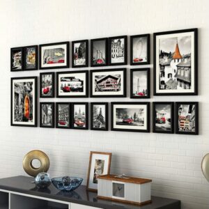 Black Different shaped Set of 20 Wall Photo Frames
