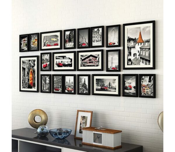 Black Different shaped Set of 20 Wall Photo Frames