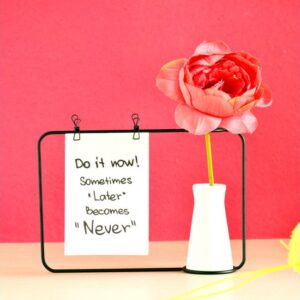 Beautiful Metal Photo Frame with Ceramic Flower Vase (Black)
