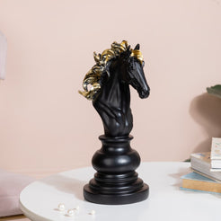 Knight Horse Chess Piece Decor Black 10 Inch
