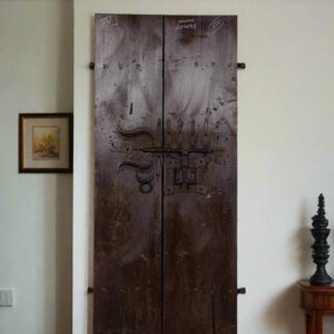Wooden Door Panel With Iron Work