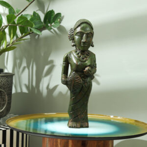 Antiquity Rustica Collective - Wooden Gouri Face With Iron Stand