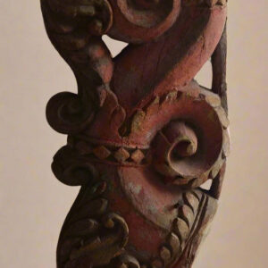 Antique Wooden Art Work with Iron Stand