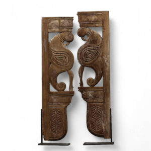 Wooden Half Bracket on Iron Stand