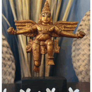 Rustic Greenish Blue Carved Frame With Diya Having Ganesha