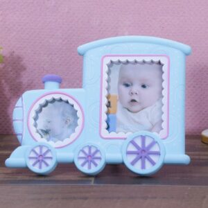 Cute Train 2-Photo Frame (Blue)