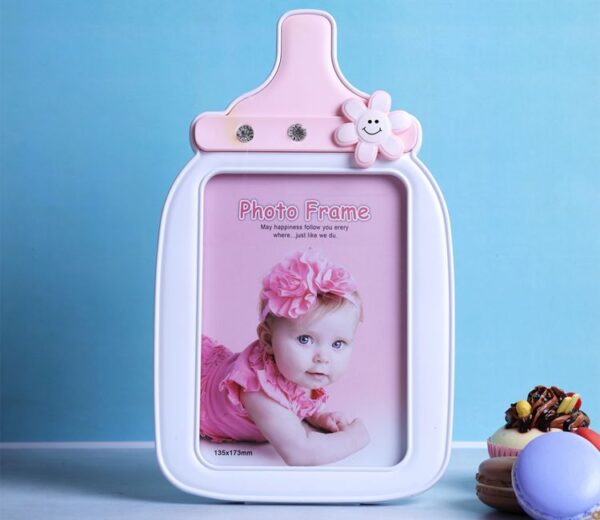 Milk Bottle Photo Frame (Pink)