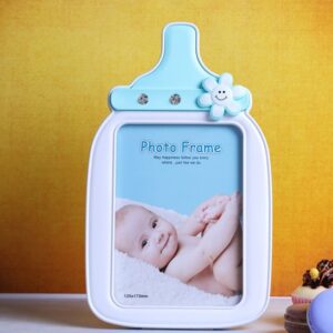 Milk Bottle Photo Frame (Blue)