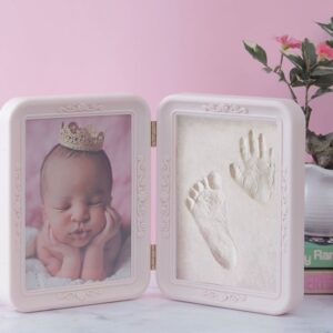 Newborn Baby Photo And Mould Pink Frame Gift Set