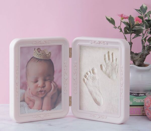 Newborn Baby Photo And Mould Pink Frame Gift Set