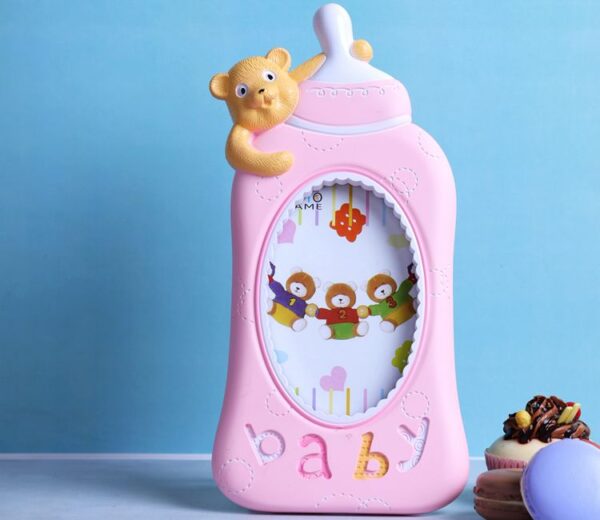 Baby Milk Bottle Photo Frame (Pink)