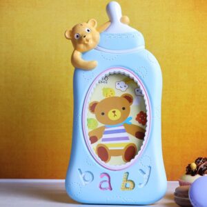 Baby Milk Bottle Photo Frame (Blue)