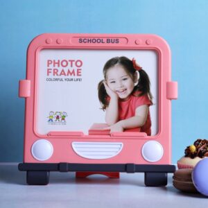 Square School Bus Photo Frame (Pink)