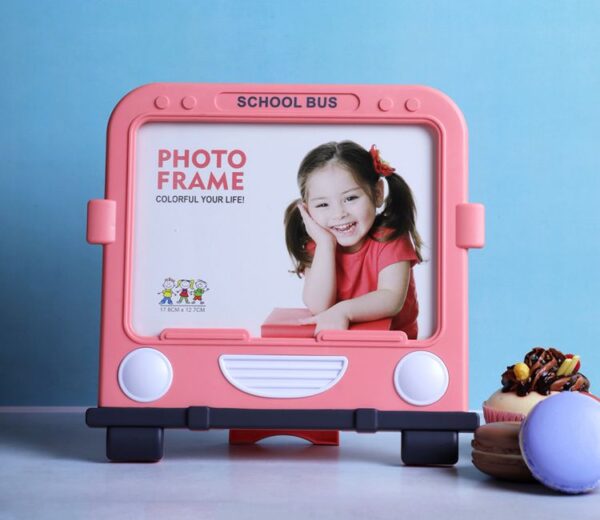 Square School Bus Photo Frame (Pink)